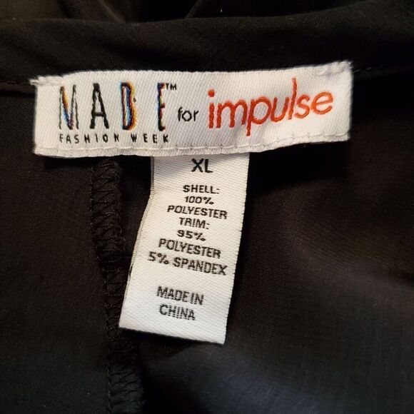 NEW Made Impulse Black Dress A-Line Cap Sleeve Siz XL Silky Top Stretch Bottom - Picture 5 of 5